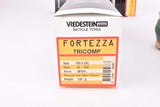 NOS/NIB Handmade Vredestein Fortezza TriComp Green and Black Skinwall folding Tire Set (clincher) in 23-622mm (28" / 700x23C) from the 1990s - 2000s