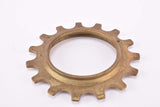 NOS Regina Extra Oro #6 golden steel Freewheel Cog, 5-speed double threaded 2nd top Sprocket with 15 teeth from the 1960s - 1980s