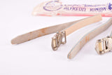 NOS White / Beige (cream) Bianchi Dino Alfredo Binda Leather toe clip straps