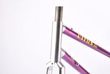 Pink / Purple ish and silver anodized Vitus mixte Ladys frame set in 55.5 cm (c-t) with Vitus 979 Dural All Aluminium tubing from 1993