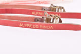 NOS Red Bianchi Dino Alfredo Binda Leather toe clip straps