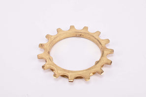 NOS Maillard Or #MB golden steel Freewheel Sprocket Cog with 15 teeth with integrated Spacer from the 1970s - 1980s