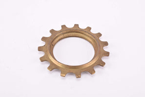 NOS Regina Extra Oro #6 golden steel Freewheel Cog, 5-speed double threaded 2nd top Sprocket with 15 teeth from the 1960s - 1980s