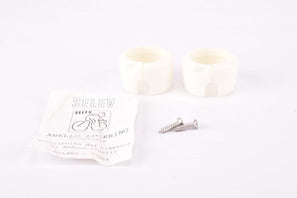 NOS white Selev Anello bar tape lockring set (2 pcs) from the 1980s