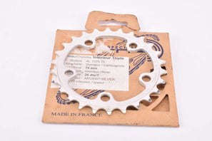 NOS Silver Specialites TA Zelit Interieur Triple smallest 5-arm 9-speed / 10-speed chainring with 26 teeth and 74 BCD