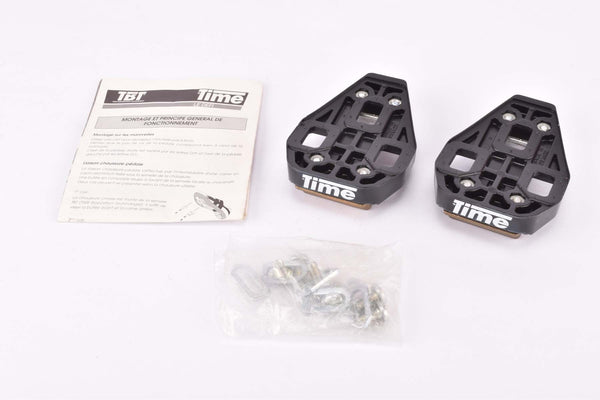 NOS Time TBT shoe plate 4 Point pedal cleats on 3 Point Look Adapter