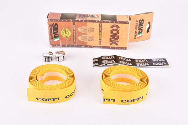 NOS Yellow Coppi labled Silva Cork handlebar tape from the 1990s / 2000s