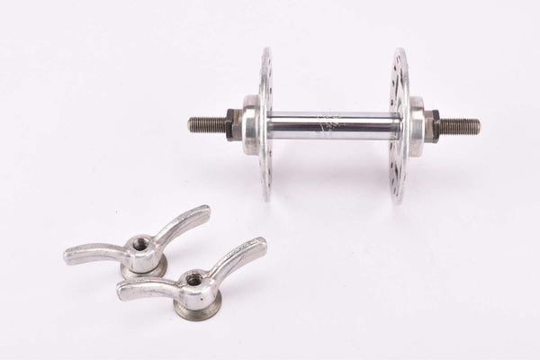 Pelissier #1000 Argent Moyeux A Roulements Extra Leger 3-piece high flange front hub with solid axle and 36 holes