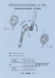 NOS Specialites TA #2235 Double Cyclotouriste Chainring for Pro 5 Vis (Professionnel) with 52/42 teeth and 50.4 BCD since the 1960s