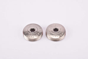 Sakae/Ringyo (SR) "Sakae Chainwheel" chromed metal crank set dust caps