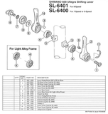 Shimano 600 Ultegra #66C-1500 6-speed adapter, converter for #SL-6400 Gear Lever Shifters from the 1980s