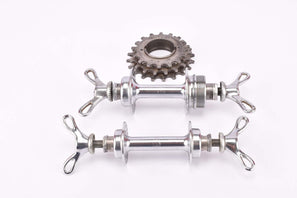 Way-Assauto Stella / Zenith Low Flange 3-piece chromed steel Hub set with italian thread, solid axle and 36 holes from the 1940s