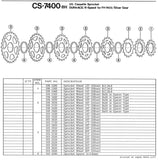 NOS Shimano Dura-Ace #CS-7400-8 8-speed Cog threaded on inside (#BC34.6), Uniglide  (UG) Cassette Top Sprocket with 14 teeth from the 1990s