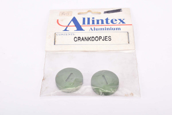 NOS Allintex Aluminium green anodized light weight tuning crank set dust cap set