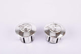 Silver Cinelli winged logo handlebar end plugs