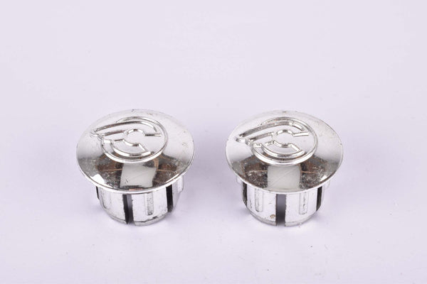 Silver Cinelli winged logo handlebar end plugs