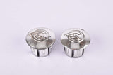 Silver Cinelli winged logo handlebar end plugs