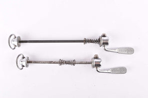 Campagnolo post CPSC quick release set Record and Super Record, #1001/3 and #1006/8x6 front and rear Skewer from the 1970s - 80s