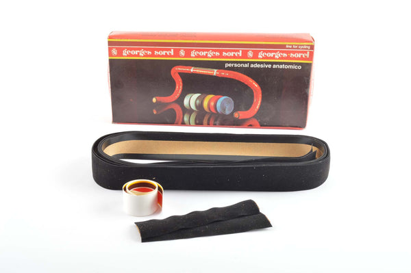 NOS/NIB Georges Sorel imitation leather handlebartape in black from the 70s -80s